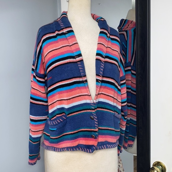 VINTAGE SANTA FE AZTEC/WESTERN WEAR SWEATER W/EMBROIDERED BOHO COTTAGECORE VIBE - Picture 2 of 10